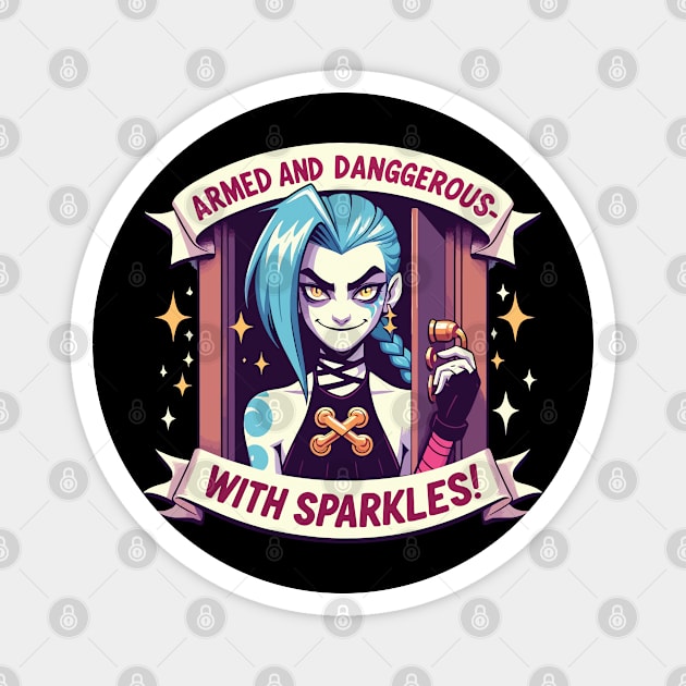 armed and dangerous- jinx power v2 Magnet by whatyouareisbeautiful